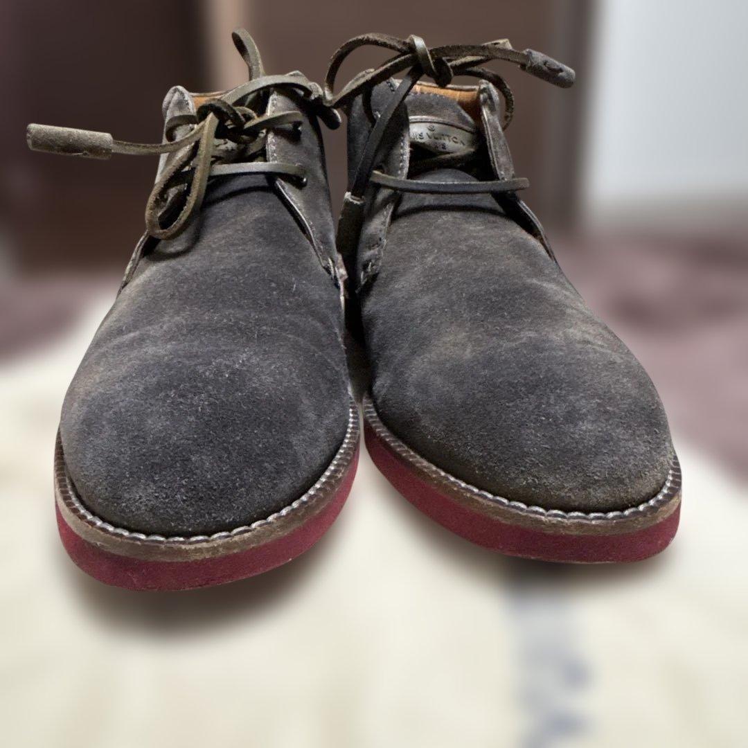 ルイヴィトン　グレー スエード チャッカブーツ 保存袋付き