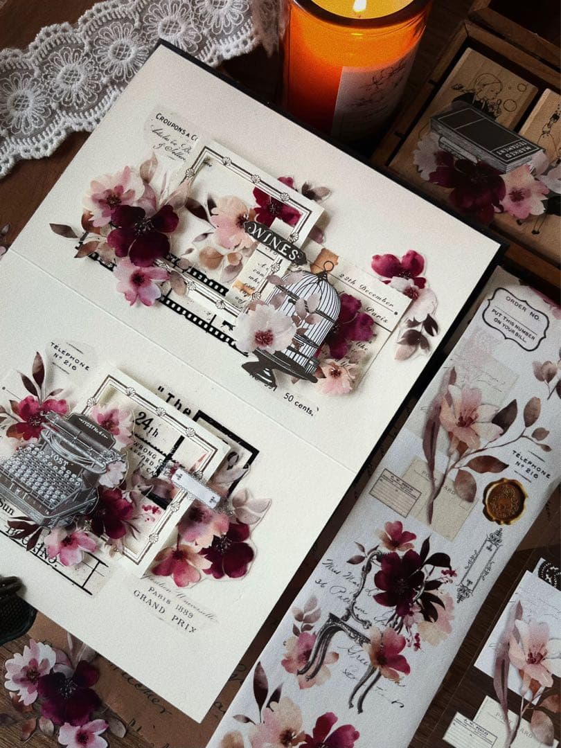 壹洱原创《花韵流年》海外マスキングテープ　マステ 【2205】