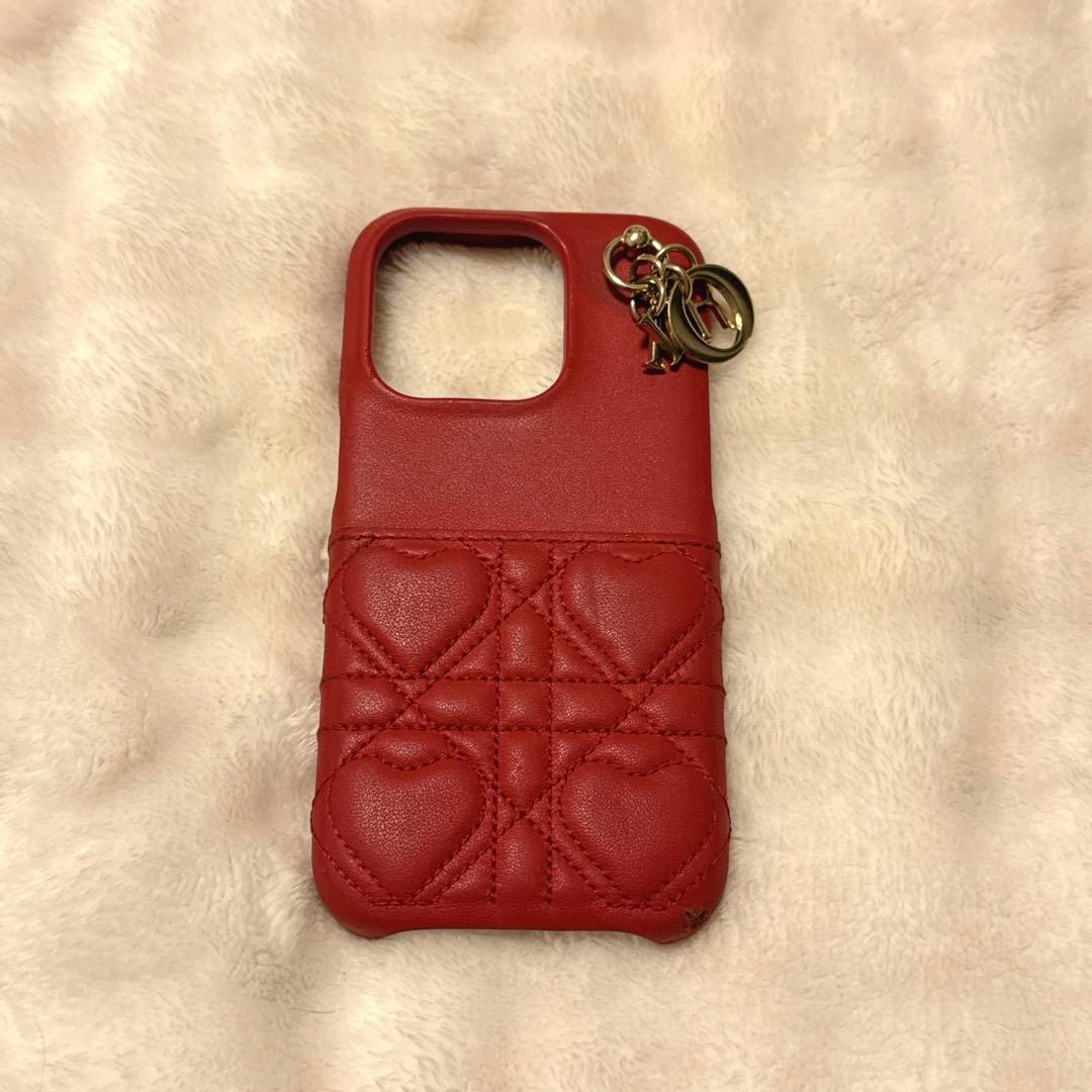 日本限定 LadyDior iPhone15pro ハート バレンタイン 赤