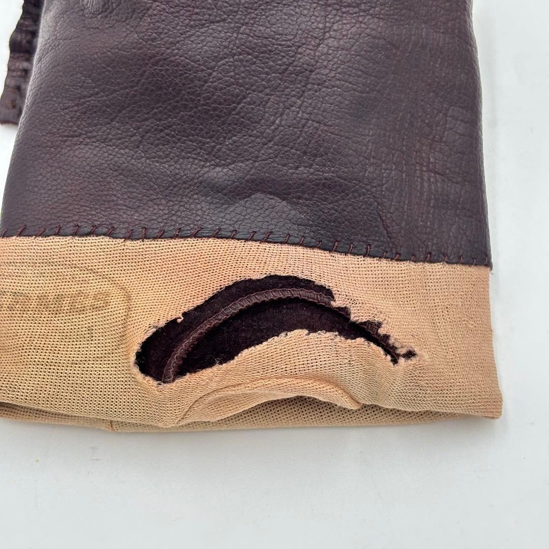 HERMES エルメス Hロゴモチーフ レザー グローブ 革手袋　ボルドー