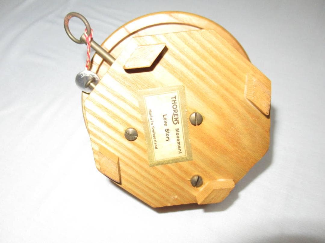 美品希少 1960年代 スイス製◆トーレンス社 木製オルゴール 牧場の少年と少女