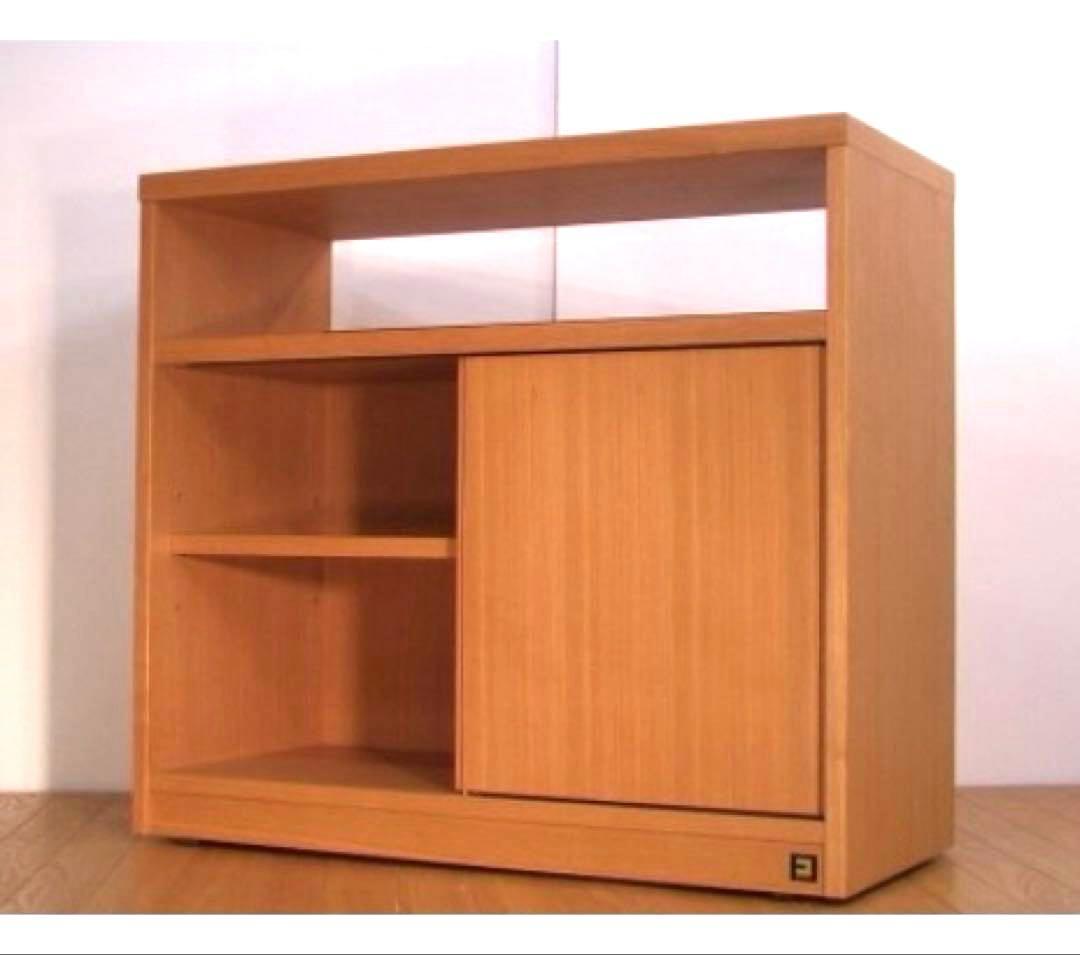 コスガ　タモ材天然木キャビネット　キャスター付 送料込み