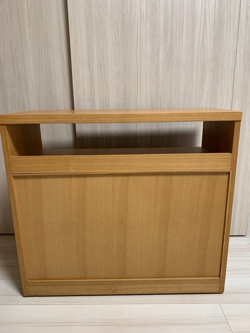 コスガ　タモ材天然木キャビネット　キャスター付 送料込み