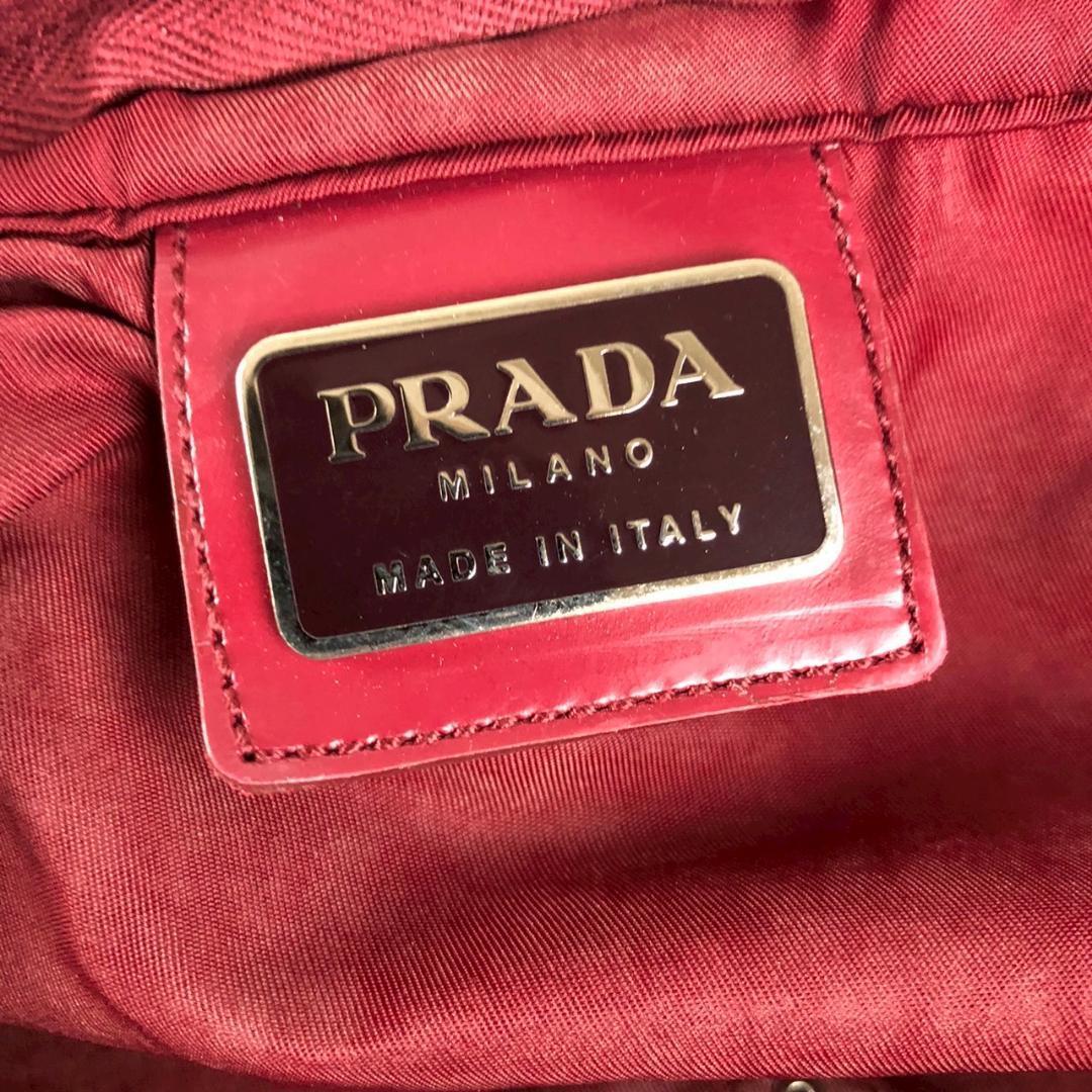 PRADA プラダ ナイロン ハンドバッグ レッド レディース ブランド