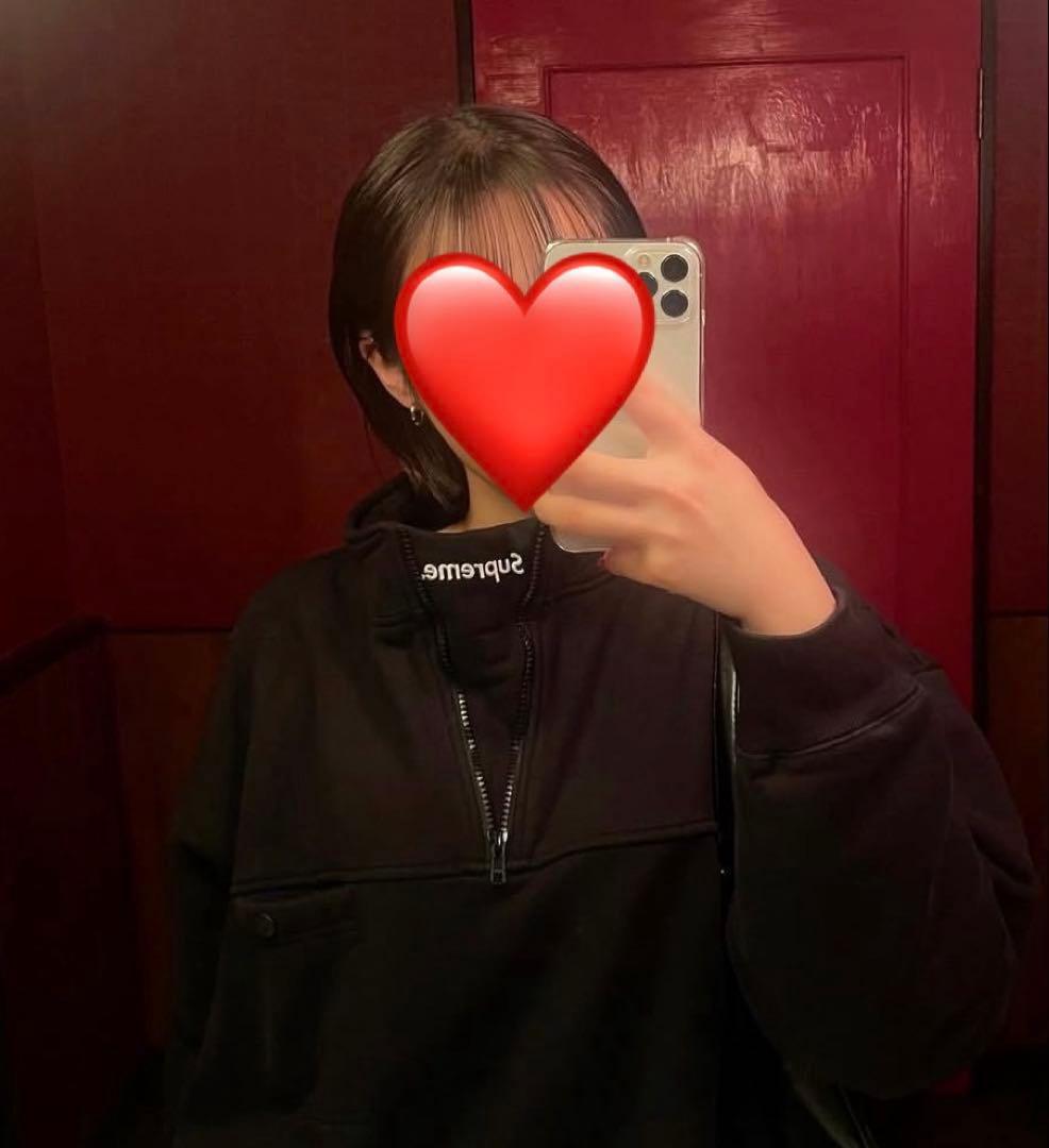 Supreme ブラック ハーフジップ トレーナー 着画あり⭕️ 値下げしました‼️