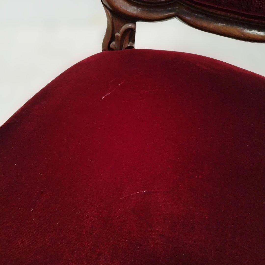 【引取り歓迎】アンティーク調 ベルベット椅子 アームチェア ロココ調家具