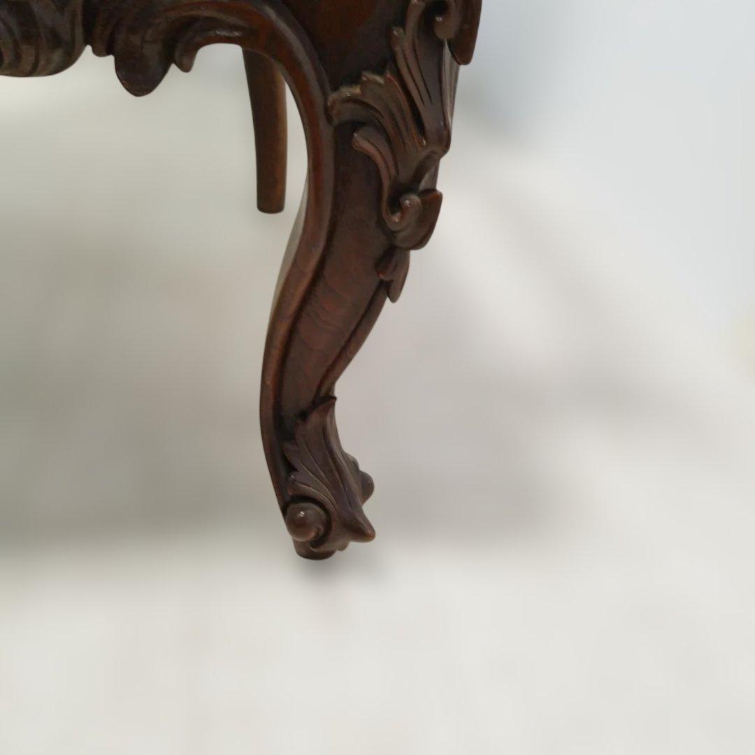 【引取り歓迎】アンティーク調 ベルベット椅子 アームチェア ロココ調家具