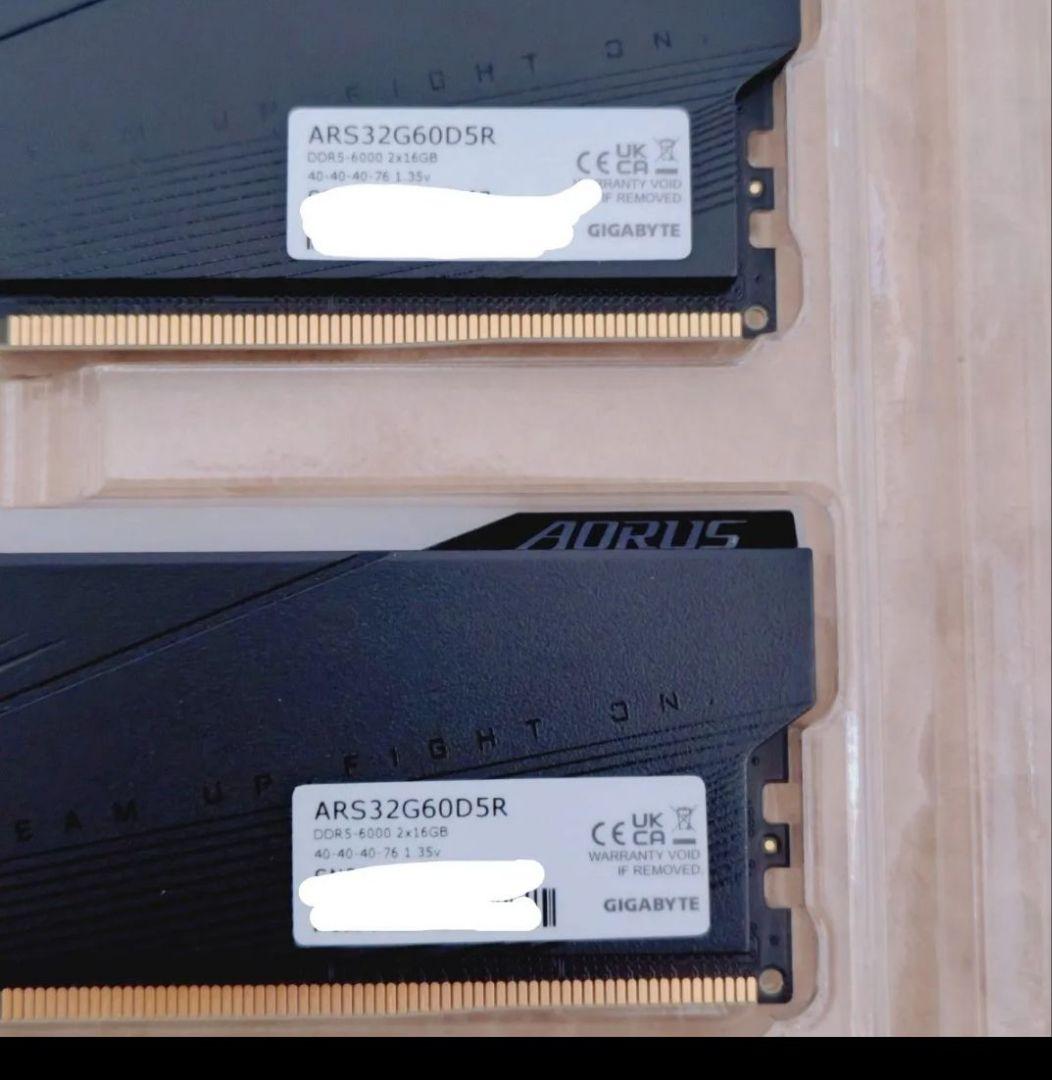 DDR5-6000 16GB×2枚組 GIGABYTE★ARS32G60D5R