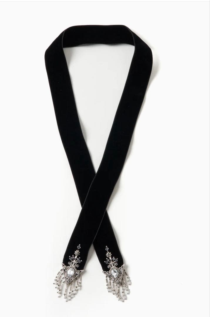 ヘアアクセサリー tanakadaisuke velvet long ribbon Black