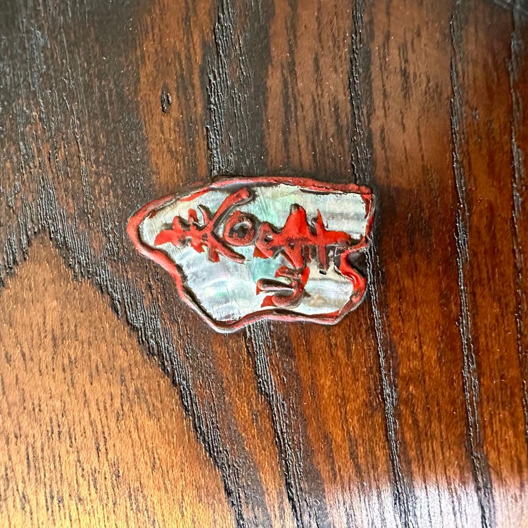 烏城彫 富士山 伝統工芸 銘 螺钿 春峰39.5cm 木彫り茶盆 3枚セット