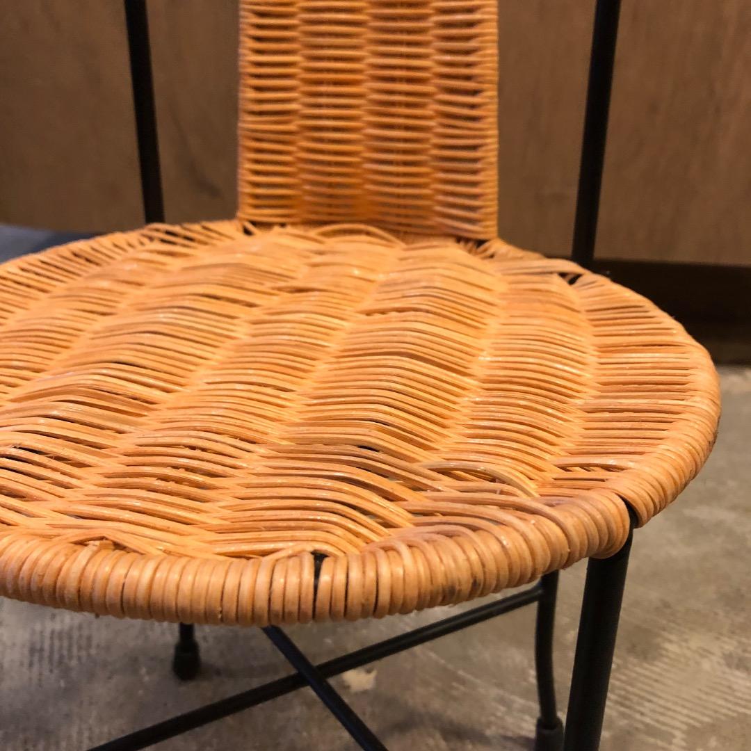 アイアン × ラタン　藤細工　 ハイバックチェア　スツール　アイアン家具　椅子