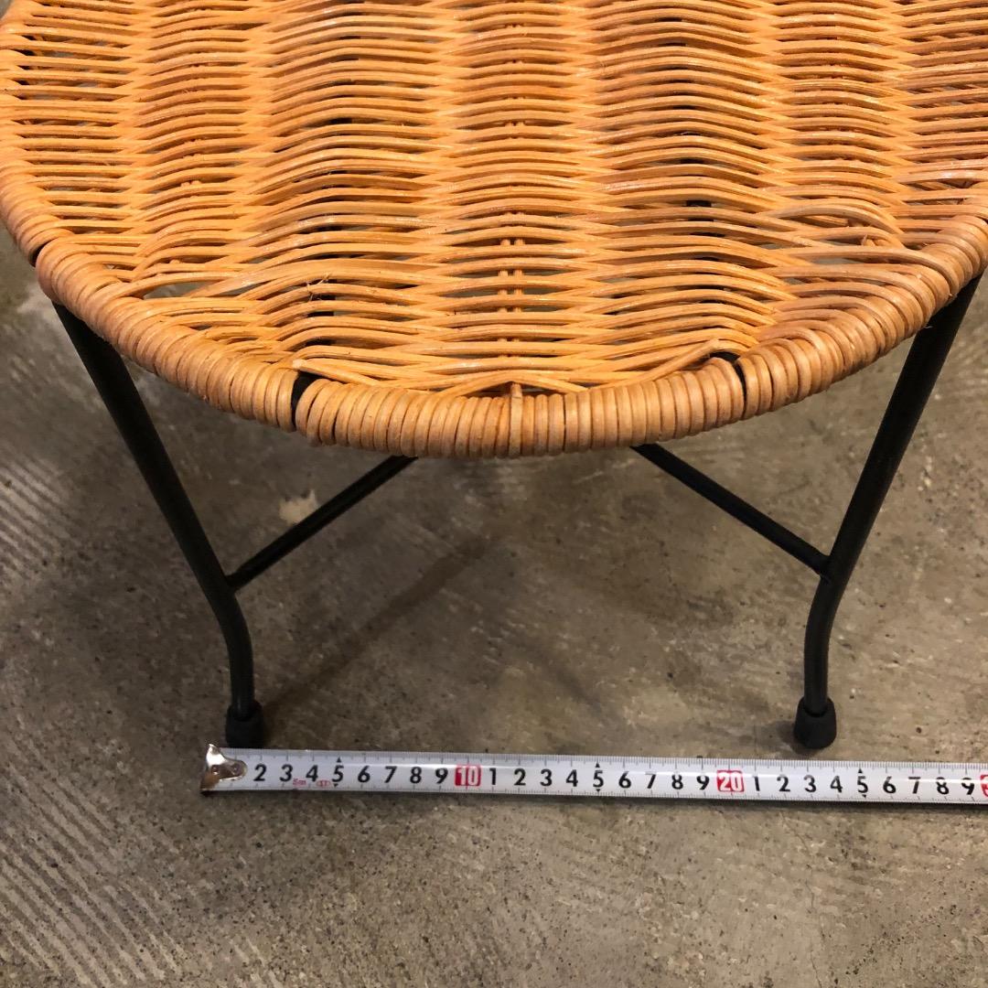 アイアン × ラタン　藤細工　 ハイバックチェア　スツール　アイアン家具　椅子