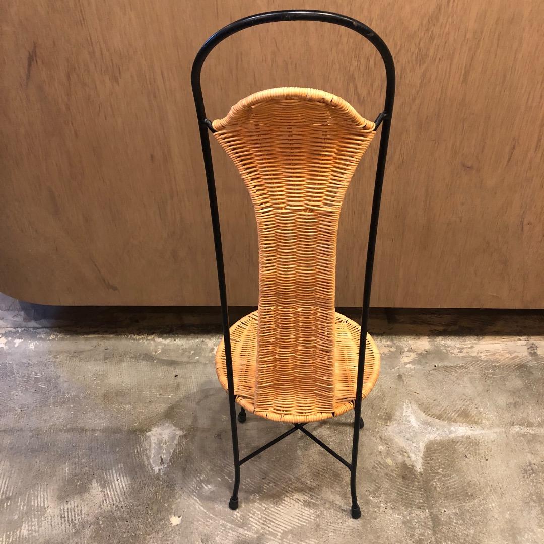 アイアン × ラタン　藤細工　 ハイバックチェア　スツール　アイアン家具　椅子