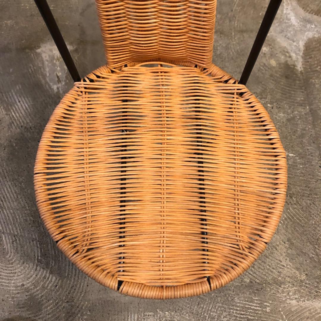 アイアン × ラタン　藤細工　 ハイバックチェア　スツール　アイアン家具　椅子