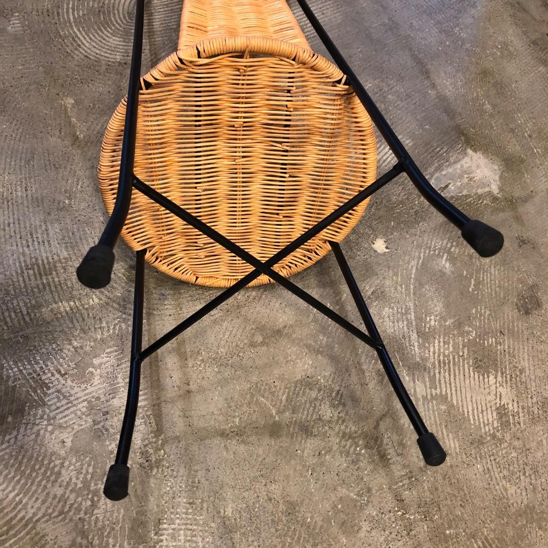 アイアン × ラタン　藤細工　 ハイバックチェア　スツール　アイアン家具　椅子