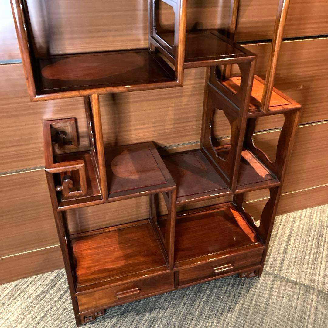 中国家具　棚　シェルフ　ラック　チャイナアンティーク　木製　飾り棚　栄華紅木