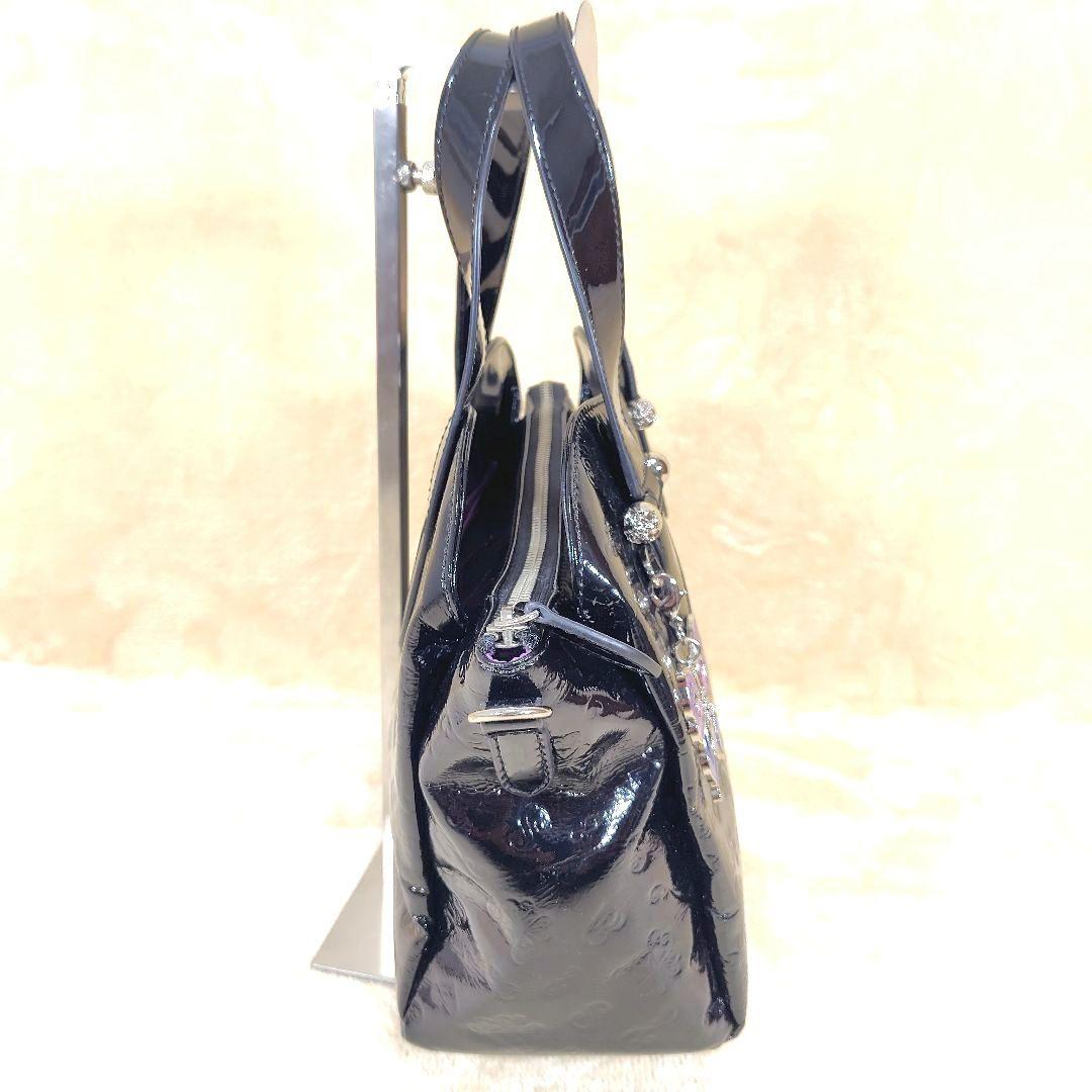 未使用級 アナスイ ショルダー ハンドバッグ バタフライ 蝶 エナメル チャーム