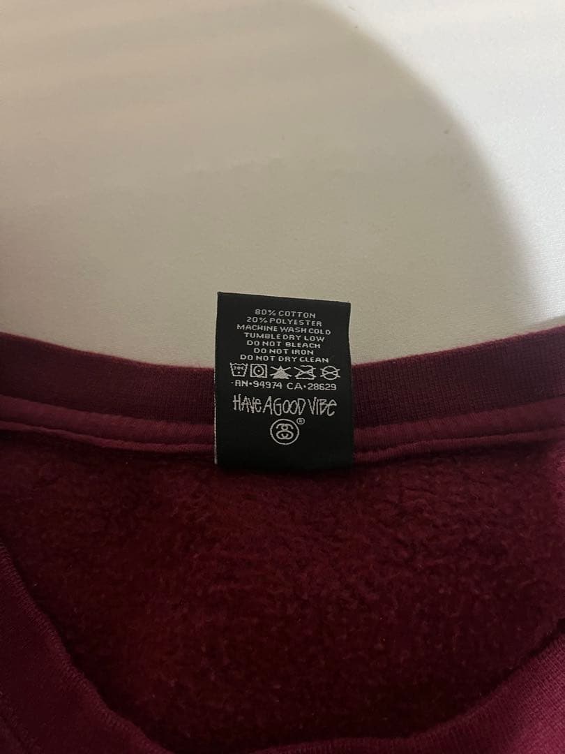 90s STUSSY バーガンディ トレーナー