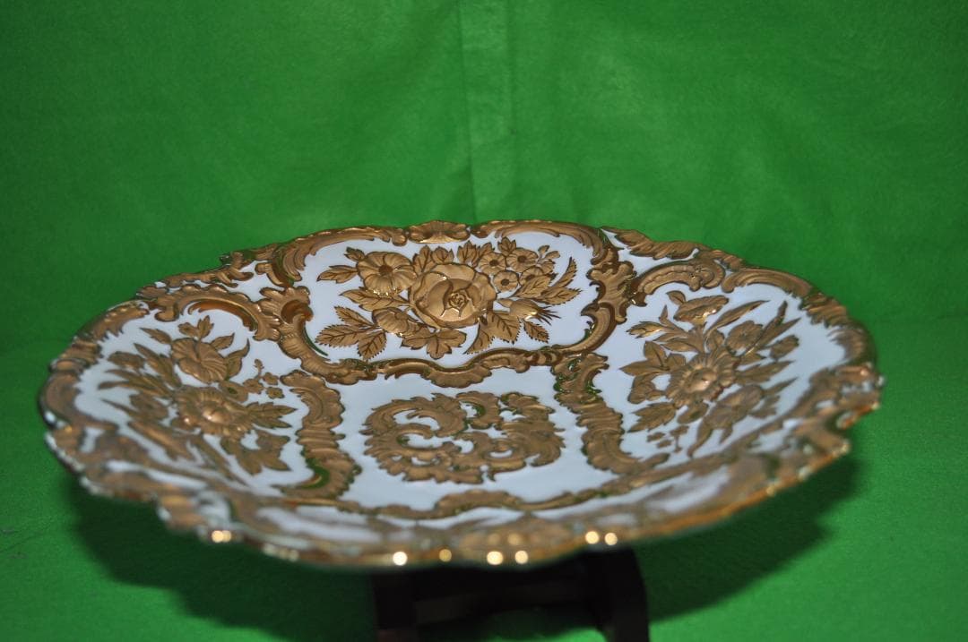 【マイセン】超高級品ゴールドレリーフ・ゴールドリムキャビネットプレート