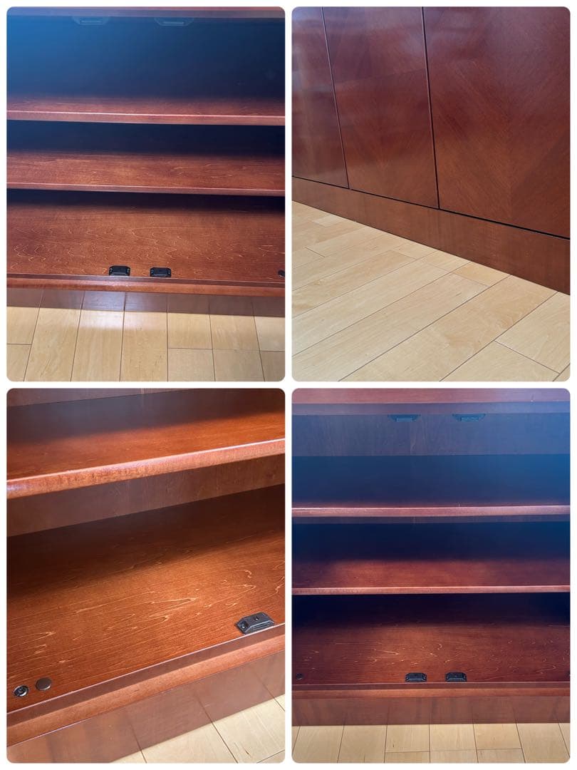 極希少カリモク　アラード　突板　ダイヤモンド貼り　サイドボード　キャビネット