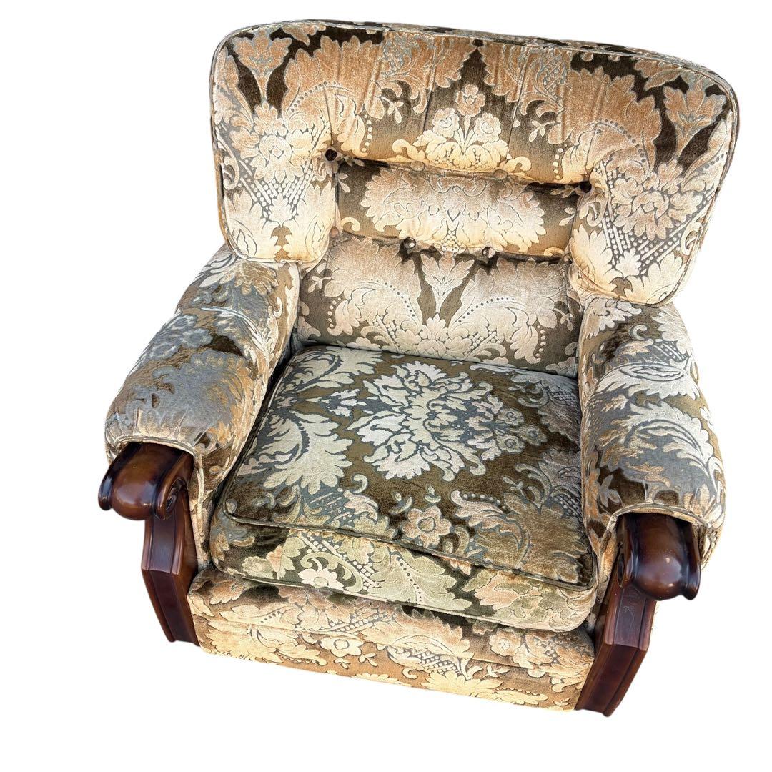 オールドカリモク 1人掛けソファ 金華山　昭和レトロ　ヴィンテージ