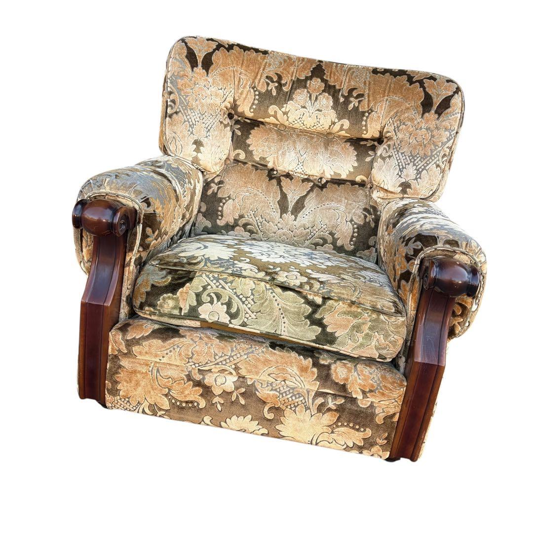 オールドカリモク 1人掛けソファ 金華山　昭和レトロ　ヴィンテージ