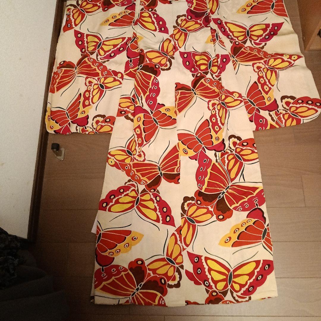 最終七五三5歳〜7歳正絹着物アンティーク誂え 4点セット♡昭和レトロ♡地紋有り