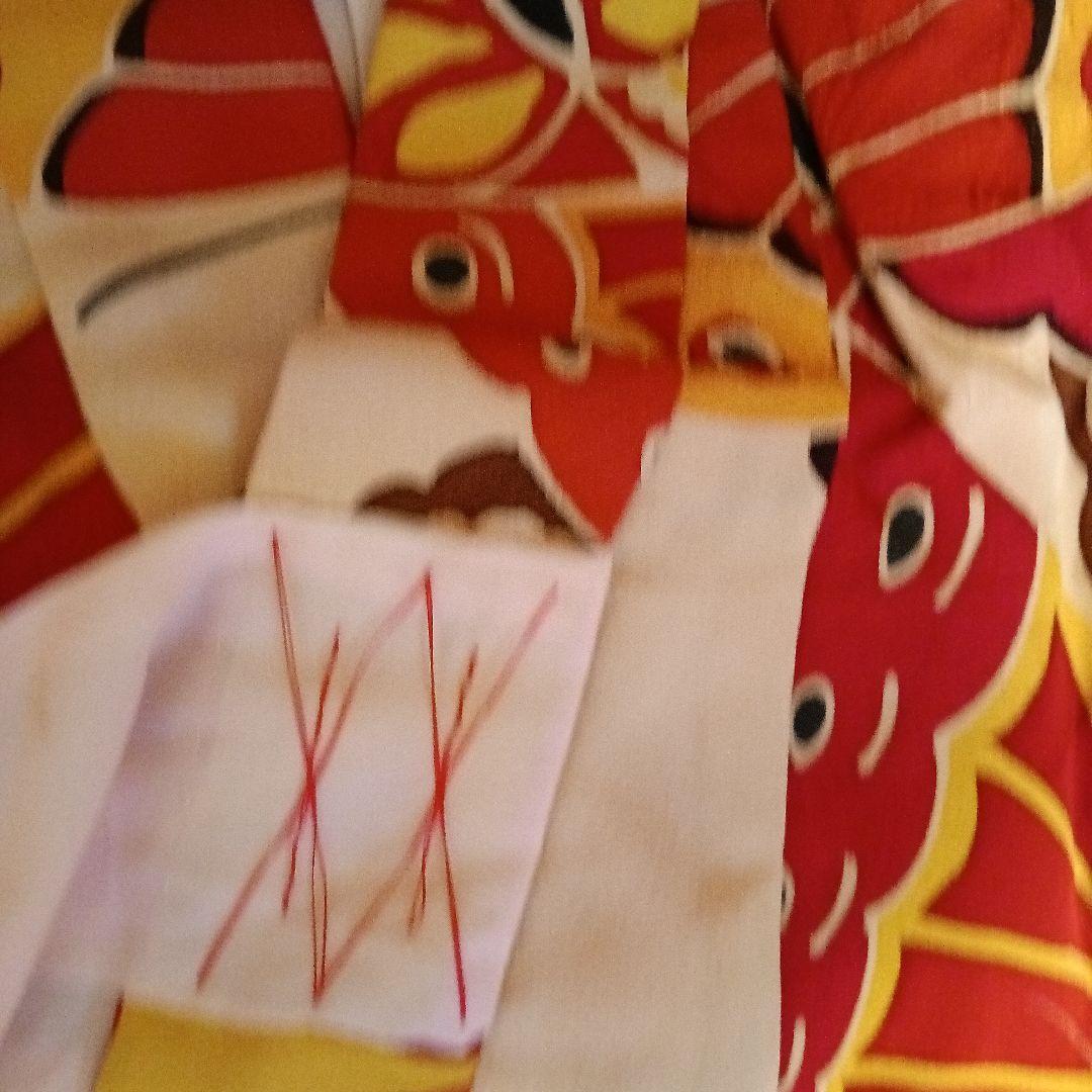 最終七五三5歳〜7歳正絹着物アンティーク誂え 4点セット♡昭和レトロ♡地紋有り