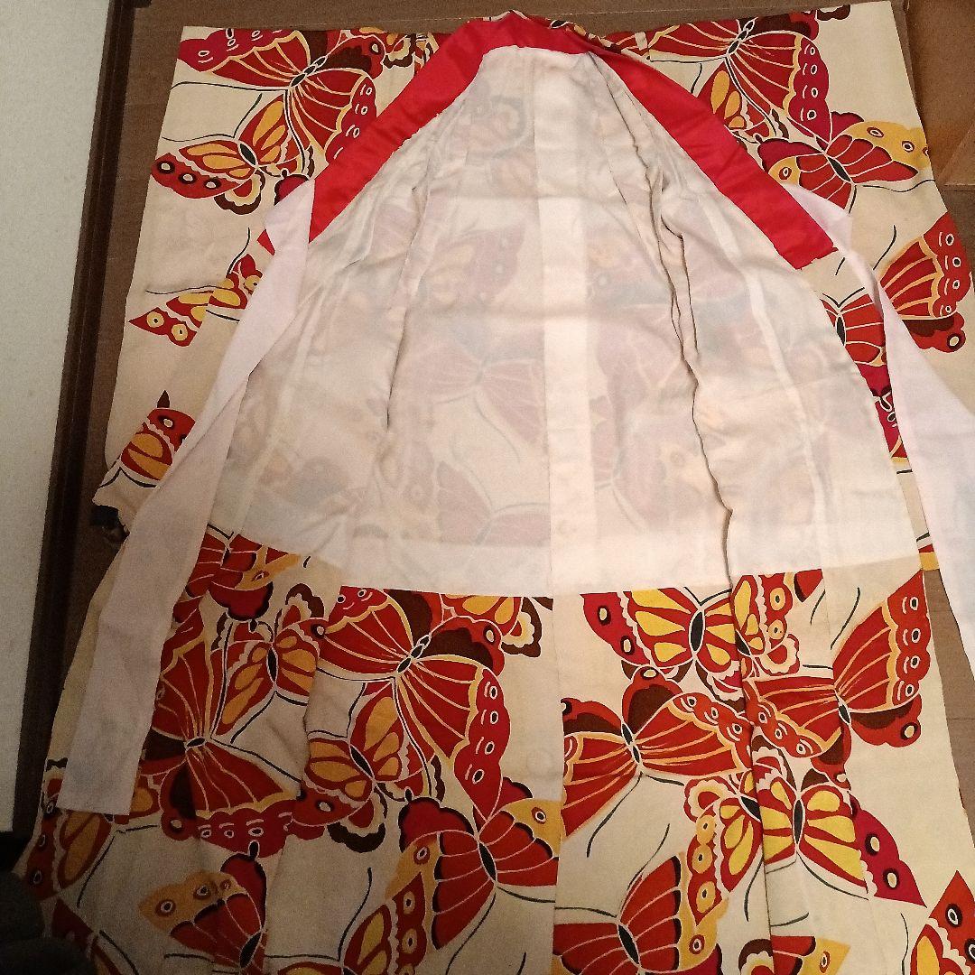 最終七五三5歳〜7歳正絹着物アンティーク誂え 4点セット♡昭和レトロ♡地紋有り