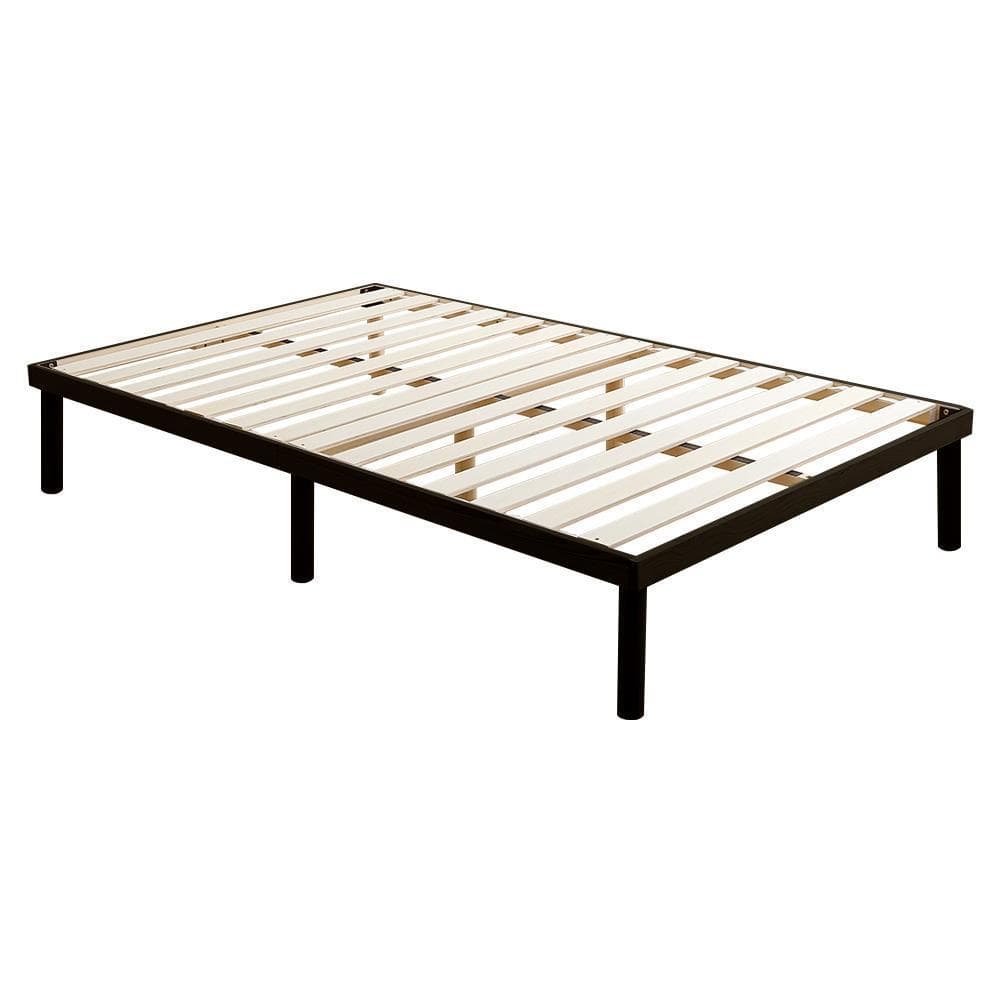 北欧パイン材すのこベッド セミダブル ブラウン [7243]