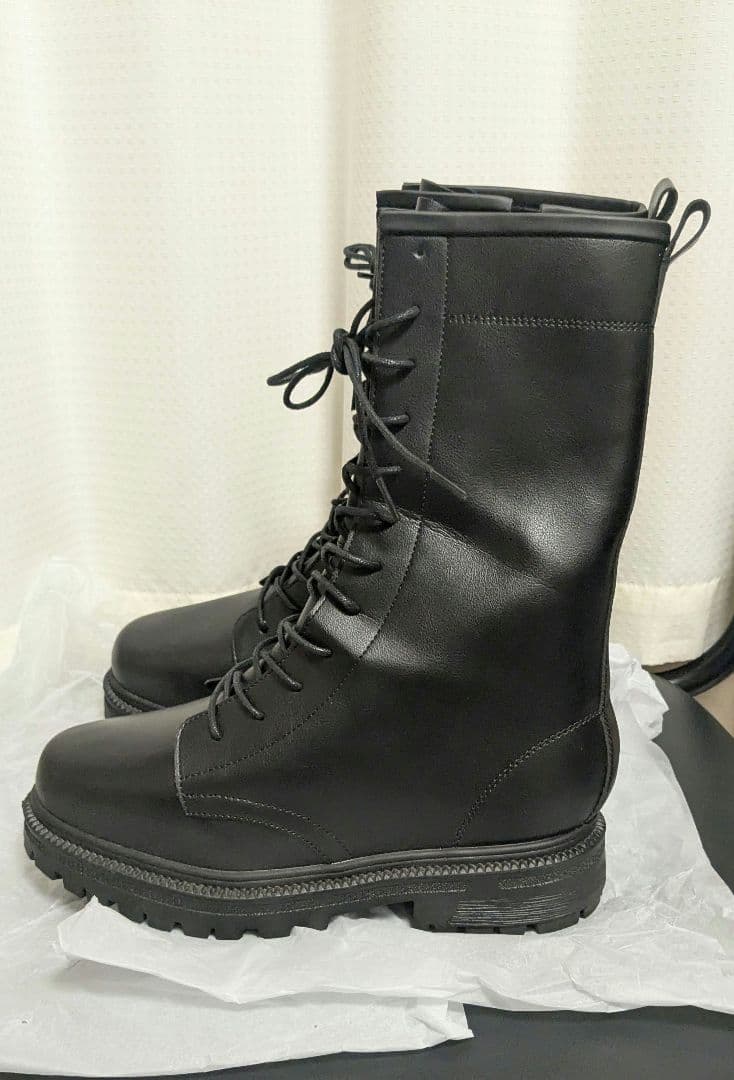 シークレットブーツ 18cm ブラック レースアップブーツ M