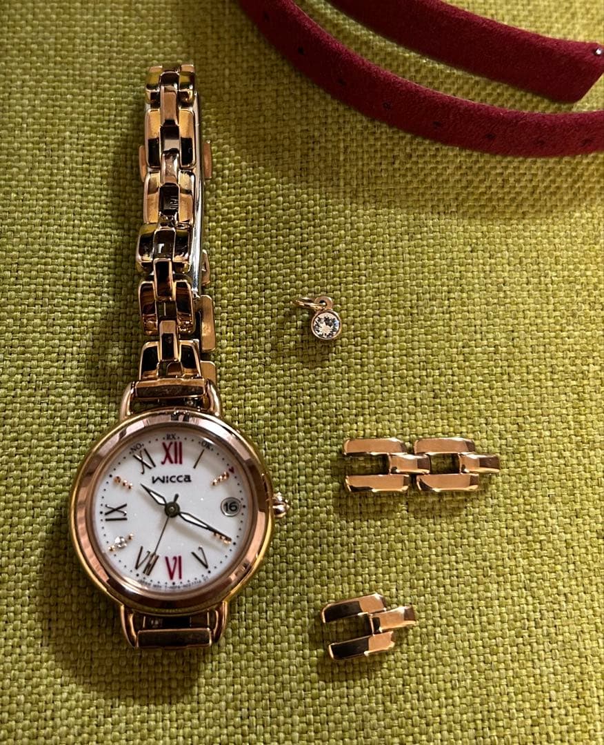 【美品】シチズン Wicca KLO-561-15 ローズゴールド 腕時計