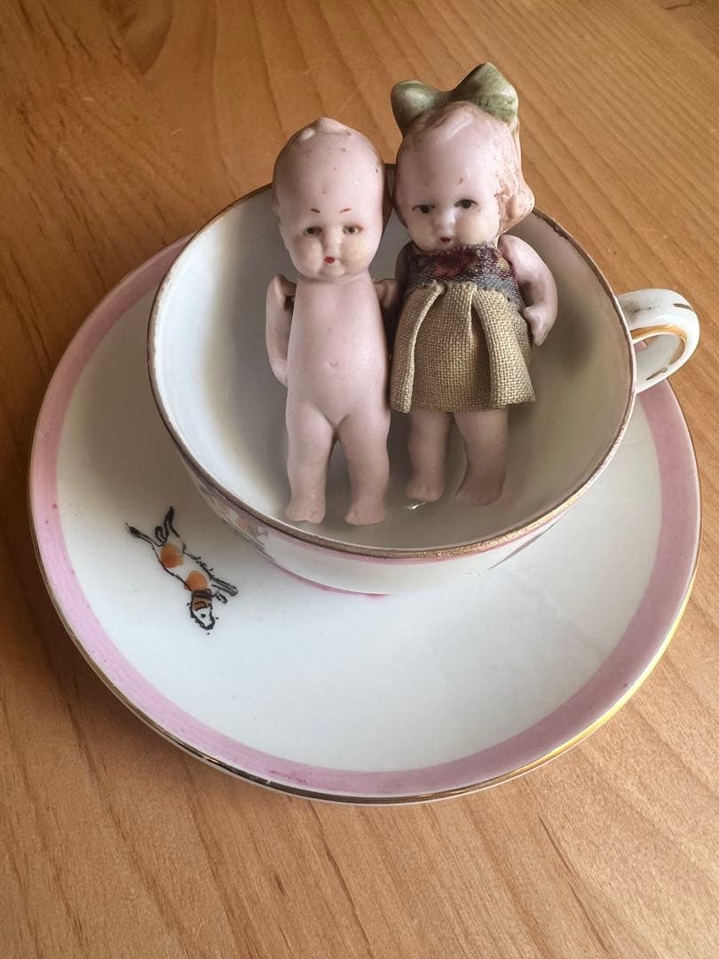 【アンティーク】ドイツ製 Hertwig ドール ペア 5.5cm