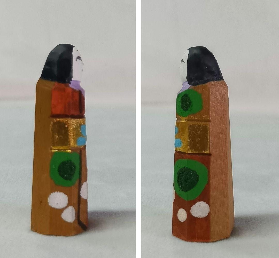 一刀彫　立雛　神泉　御雛　ひな人形　共箱　豆雛人形　ひなまつり　レトロ