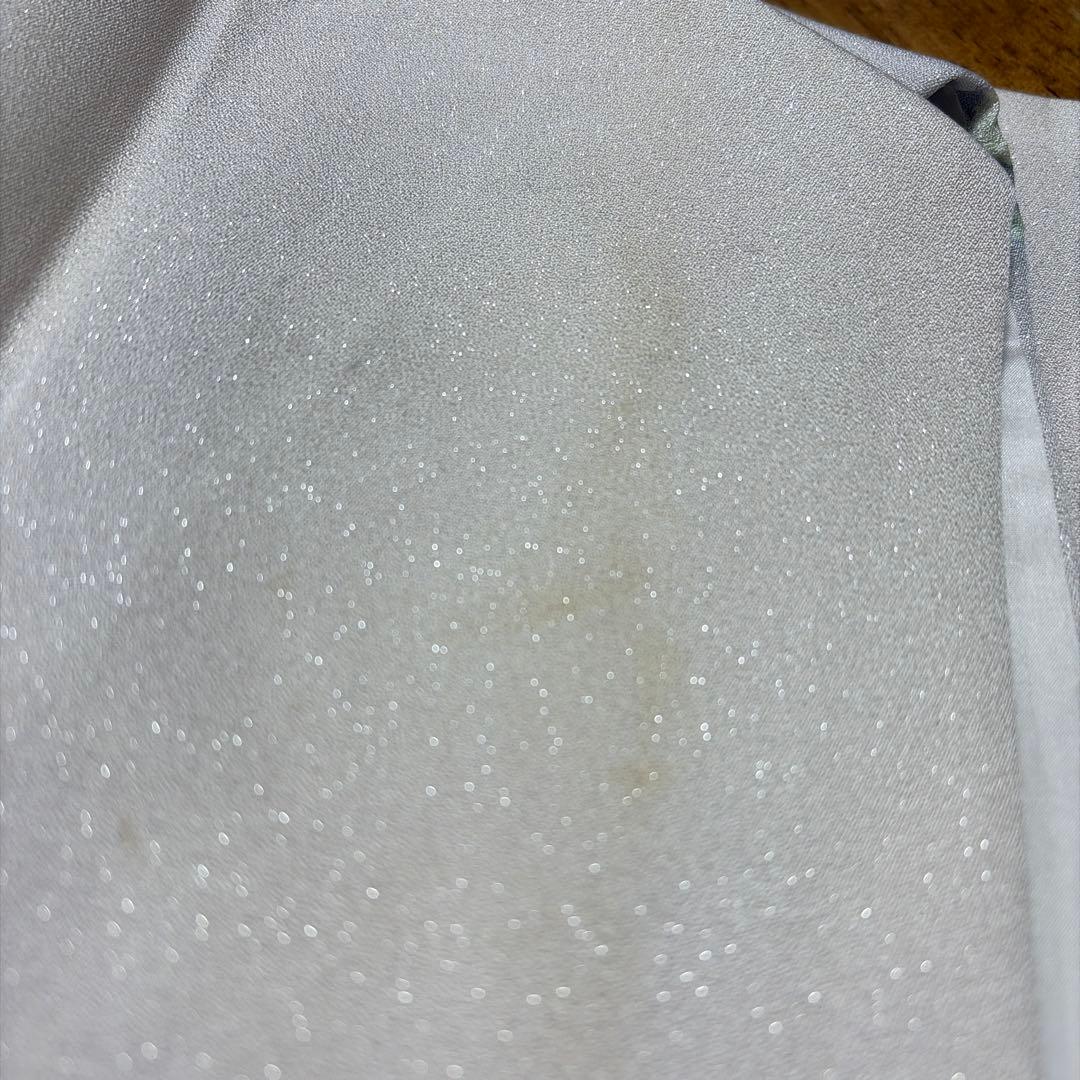 H*す様 ■E5752■正絹■グレイ　ラメ　辻が花絞り　袷　訪問着■丈162裄6