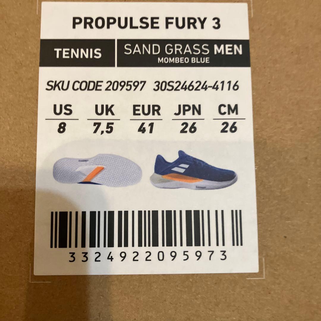 ★バボラ　オムニテニスシューズ★メンズ26cm新品未使用プロパルスフューリー3