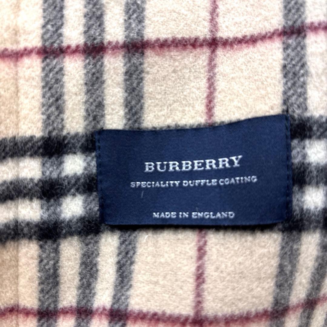 美品 バーバリー ロンドン ダッフルコート ノバチェック トグル 英国製 黒
