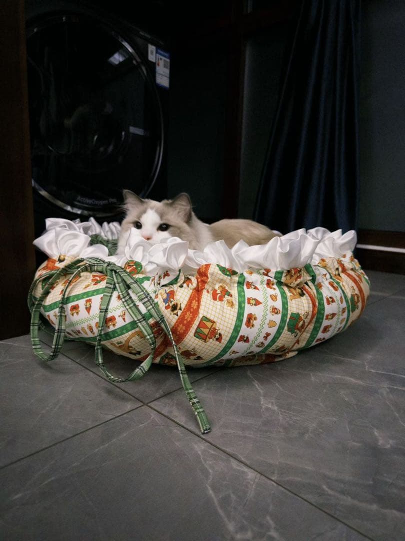 撮影道具インテリア小物 花柄猫用ベッド 犬用ベッド厚手