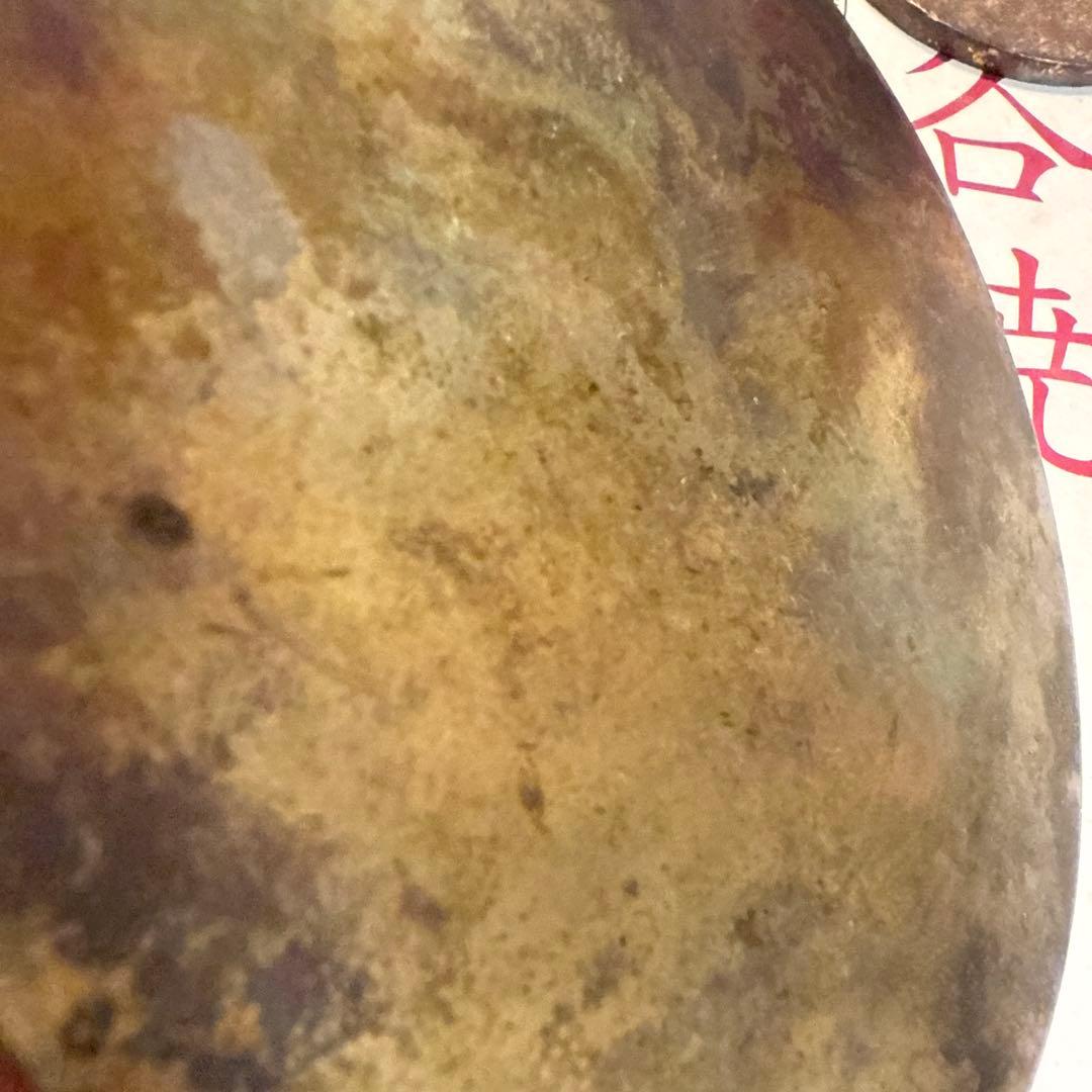 江戸時代　希少美品　古鏡　和鏡　銅鶴亀松のデザイン　天正出雲守