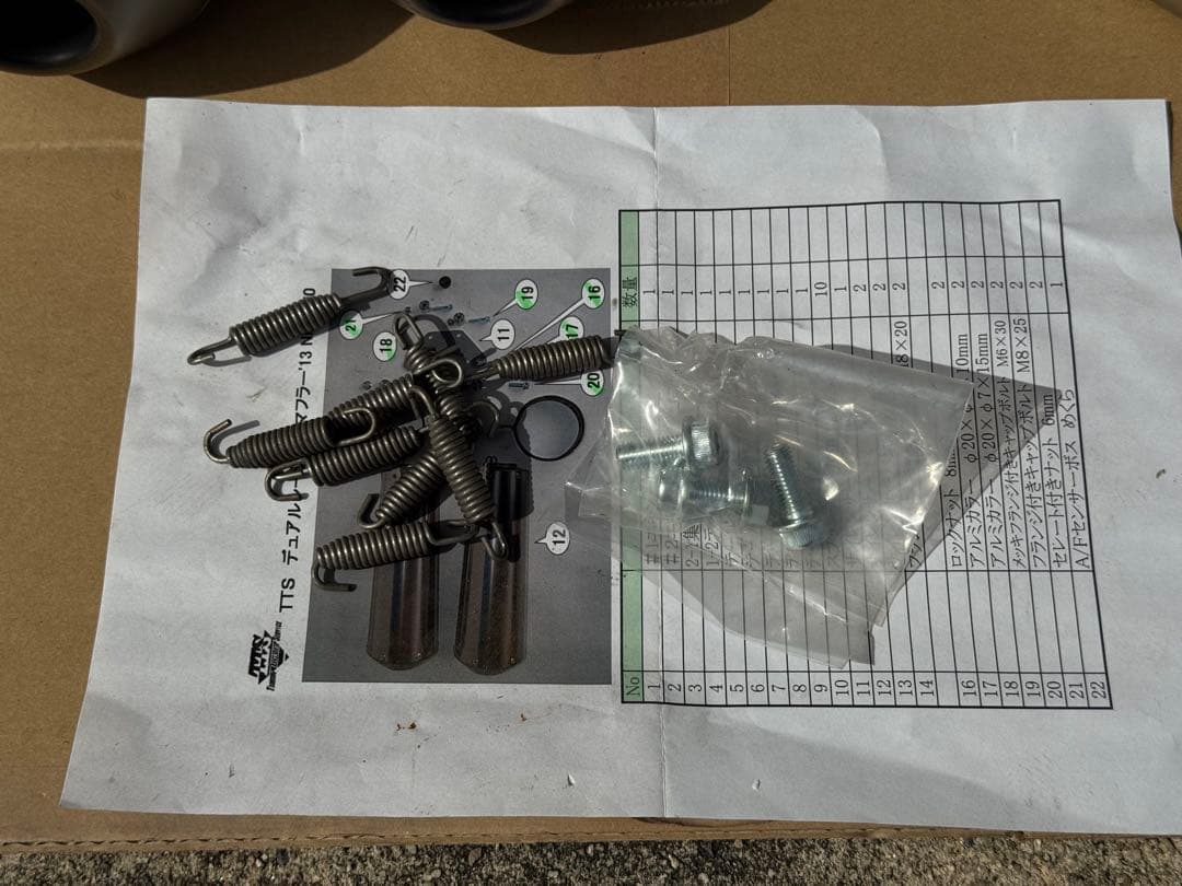 TTS デュアルレーシングマフラー Ninja250 250R フルエキ