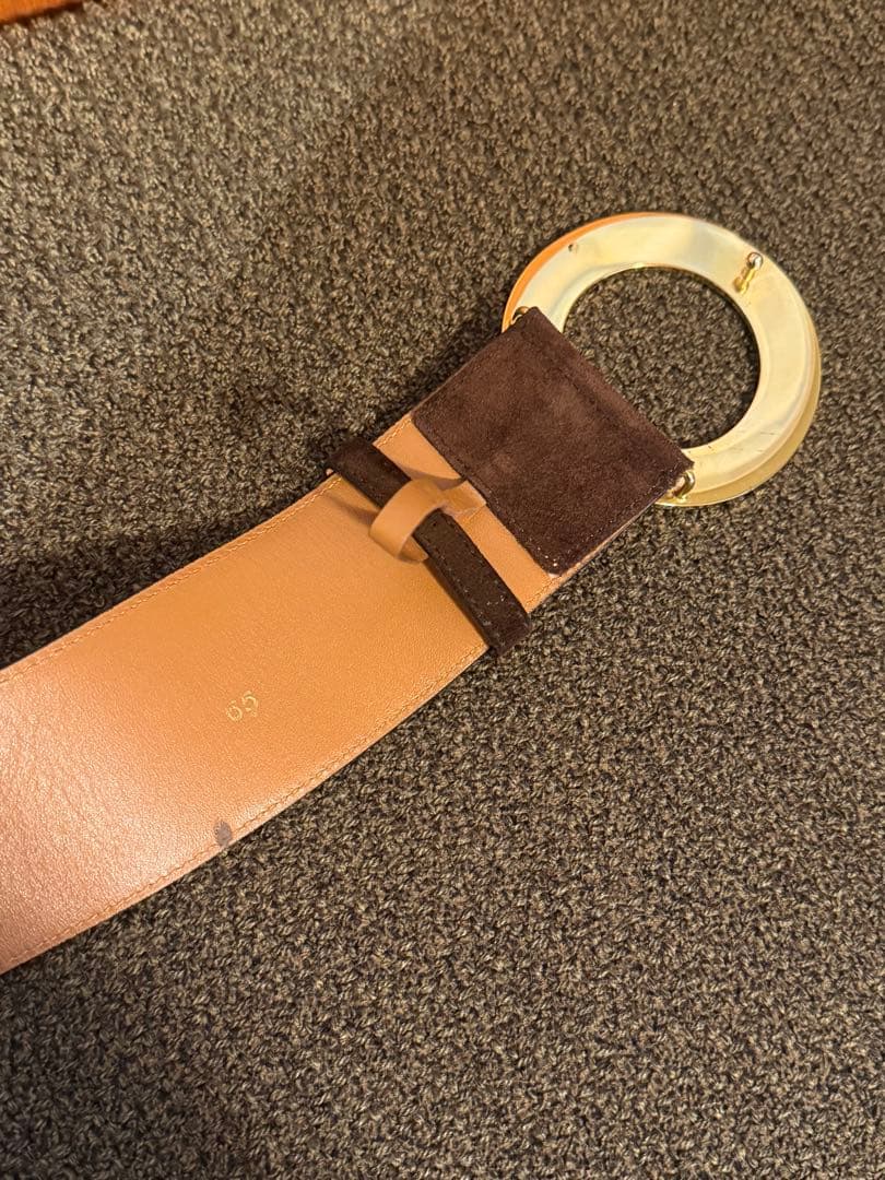 d*7様 CELINE セリーヌ ブラウン スエード ベルト バックル ヴィンテ