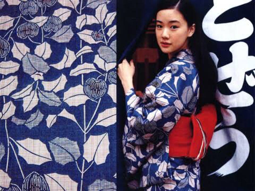 さな⭐︎竺仙　浴衣　奥州小紋　ほおずき鬼灯　お仕立て済