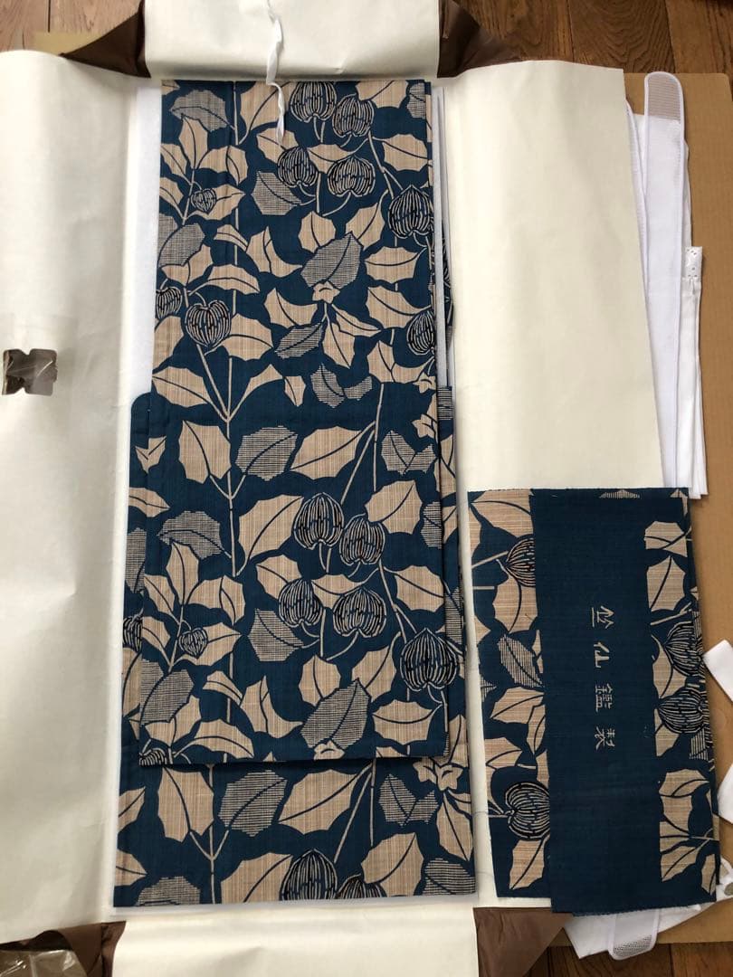 さな⭐︎竺仙　浴衣　奥州小紋　ほおずき鬼灯　お仕立て済