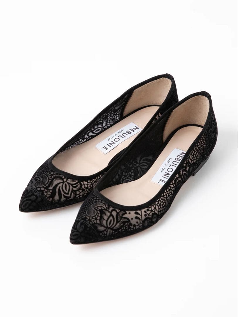 新品　ネブローニ フラワー レース フラットパンプス