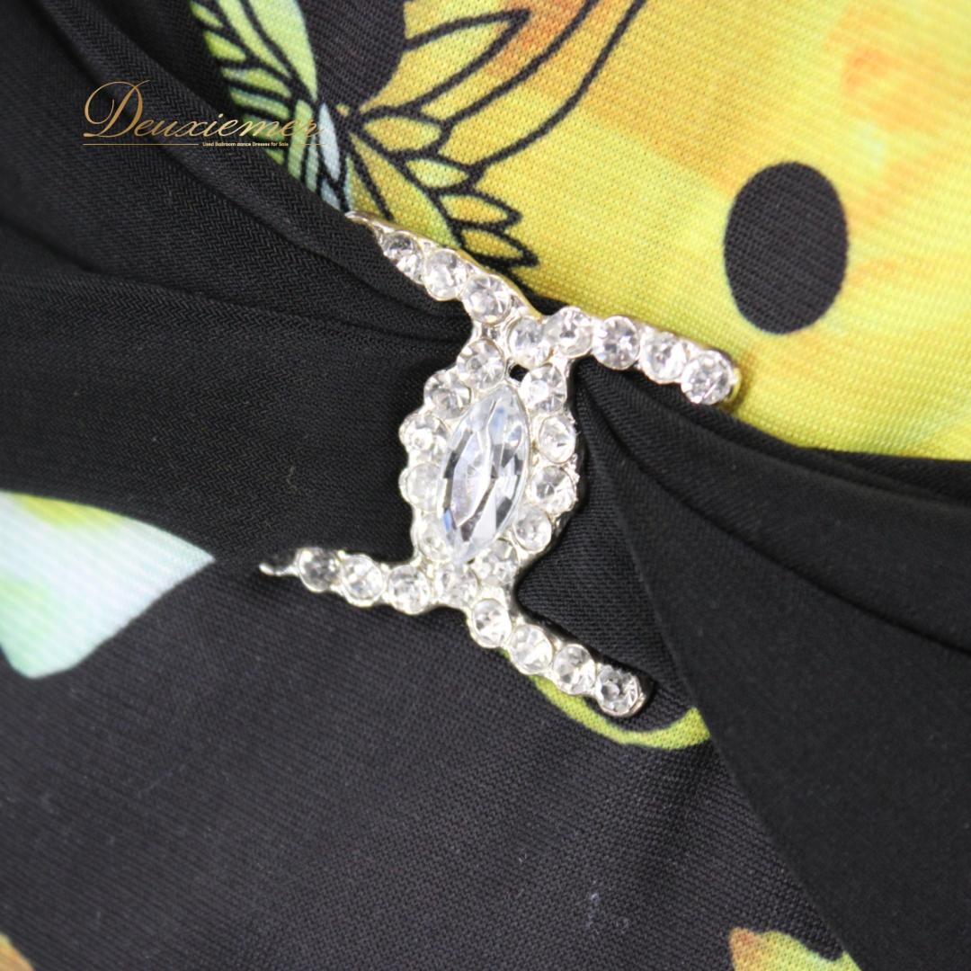 【社交ダンス衣装】ワンピース ドレス パーティー ICHIOKU 黒 黄色 水玉