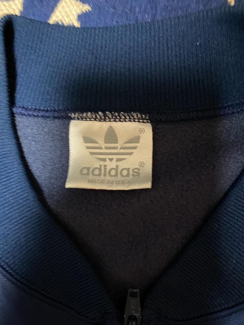 80s USA製 adidas トラックジャケット ATP ネイビー Lサイズ