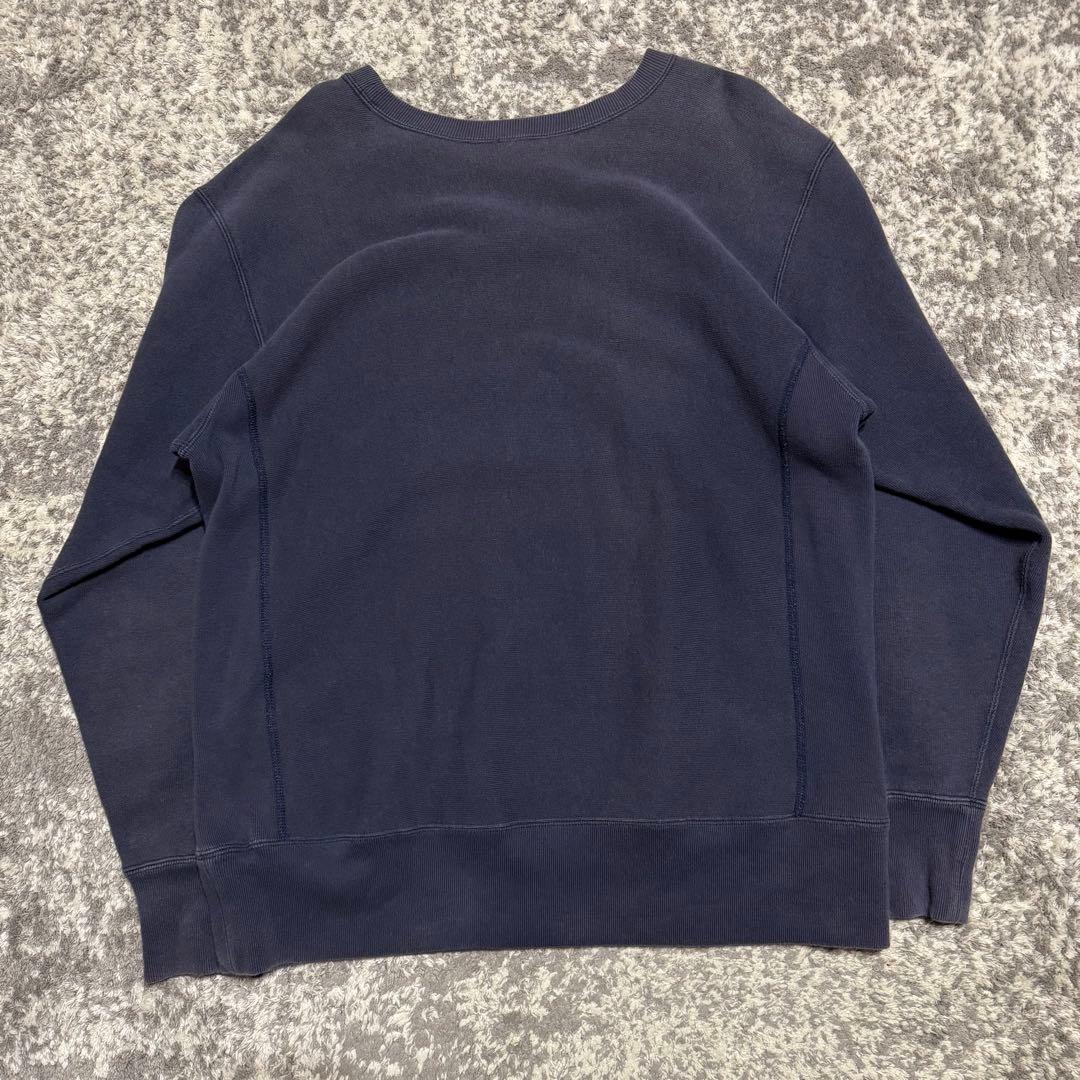 チャンピオン リバースウィーブ 青タグ スウェット 3段プリント 復刻 ナス紺