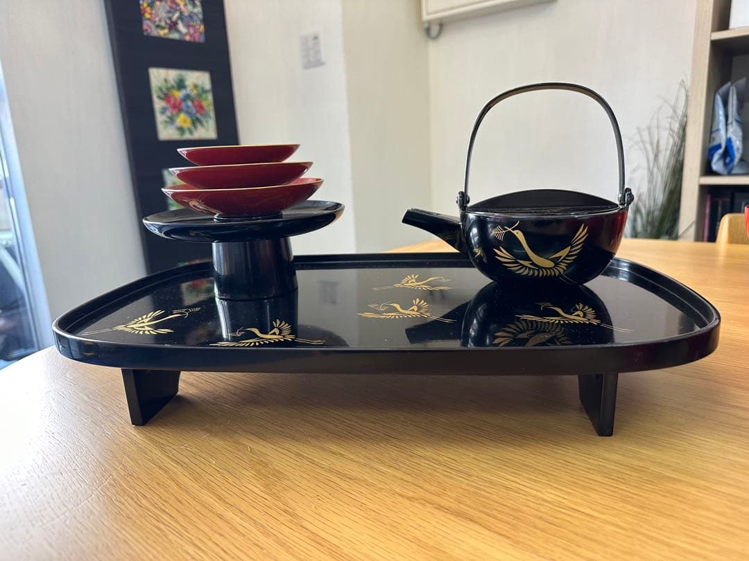 【輪島塗】松喰鶴蒔絵屠蘇器