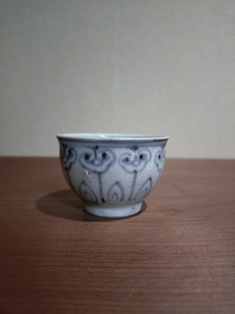 安南 青花 花紋 盃