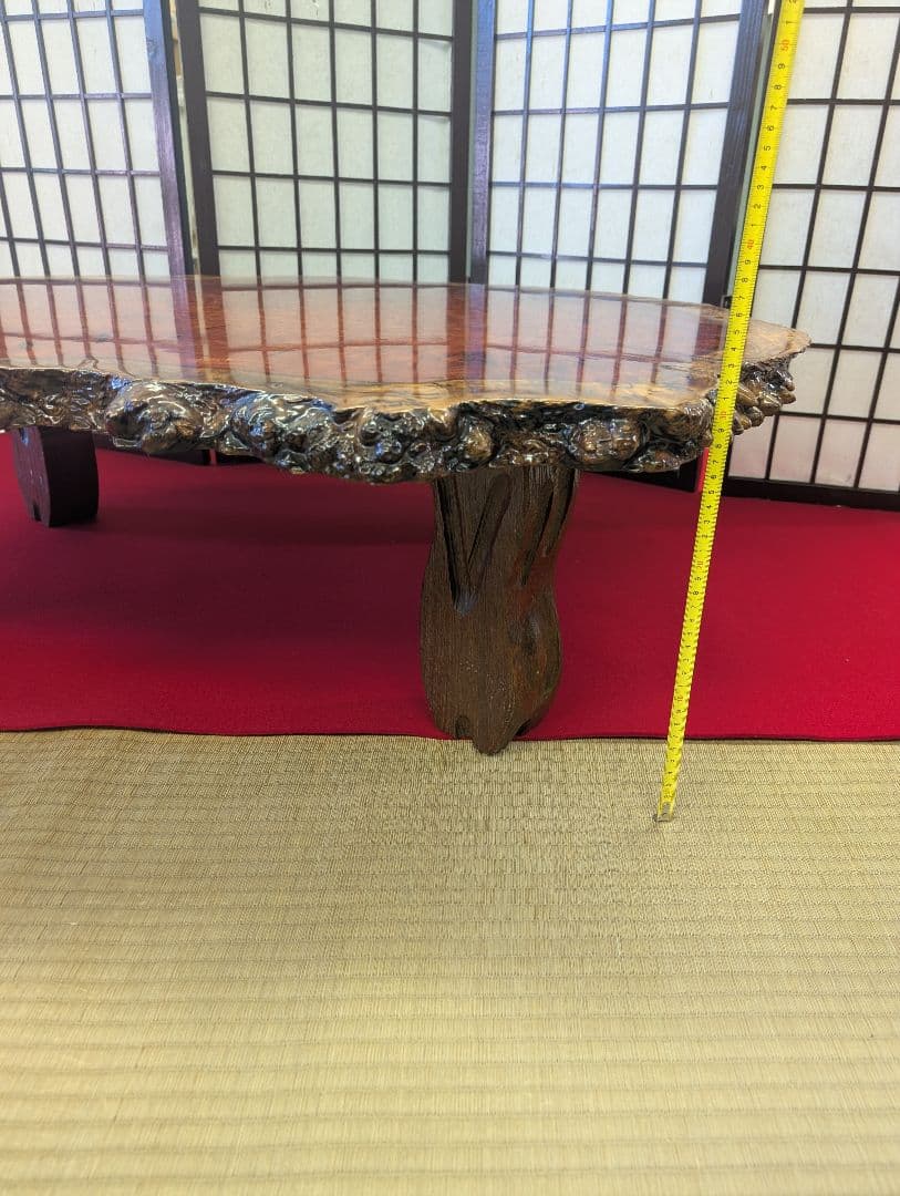 花梨瘤 瘤杢 玉杢 一枚板 総無垢 座卓 特大高級花梨材 葡萄杢 銘木 本花梨